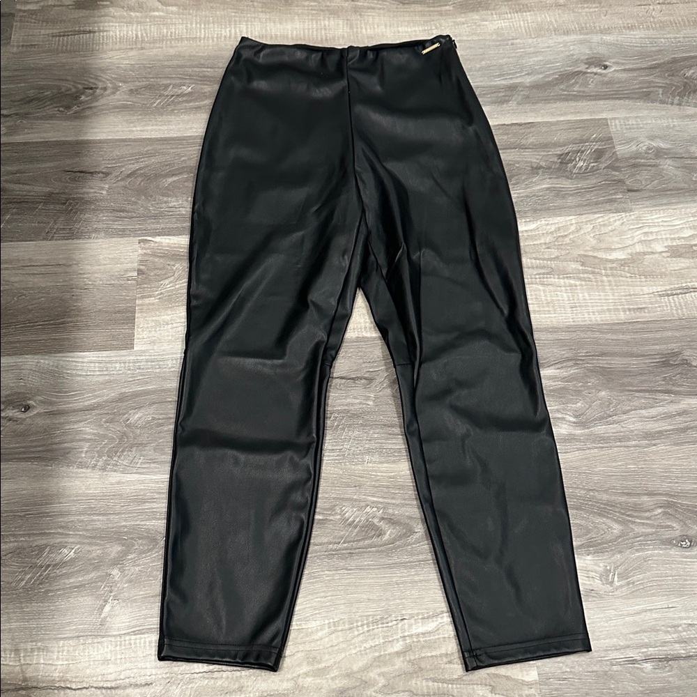 Fabletics Faux Leather High Waisted Elastic Waist Pull On Pants Women’s L Large